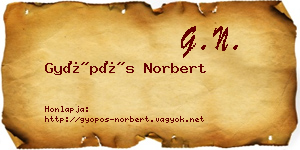 Gyöpös Norbert névjegykártya
