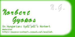 norbert gyopos business card